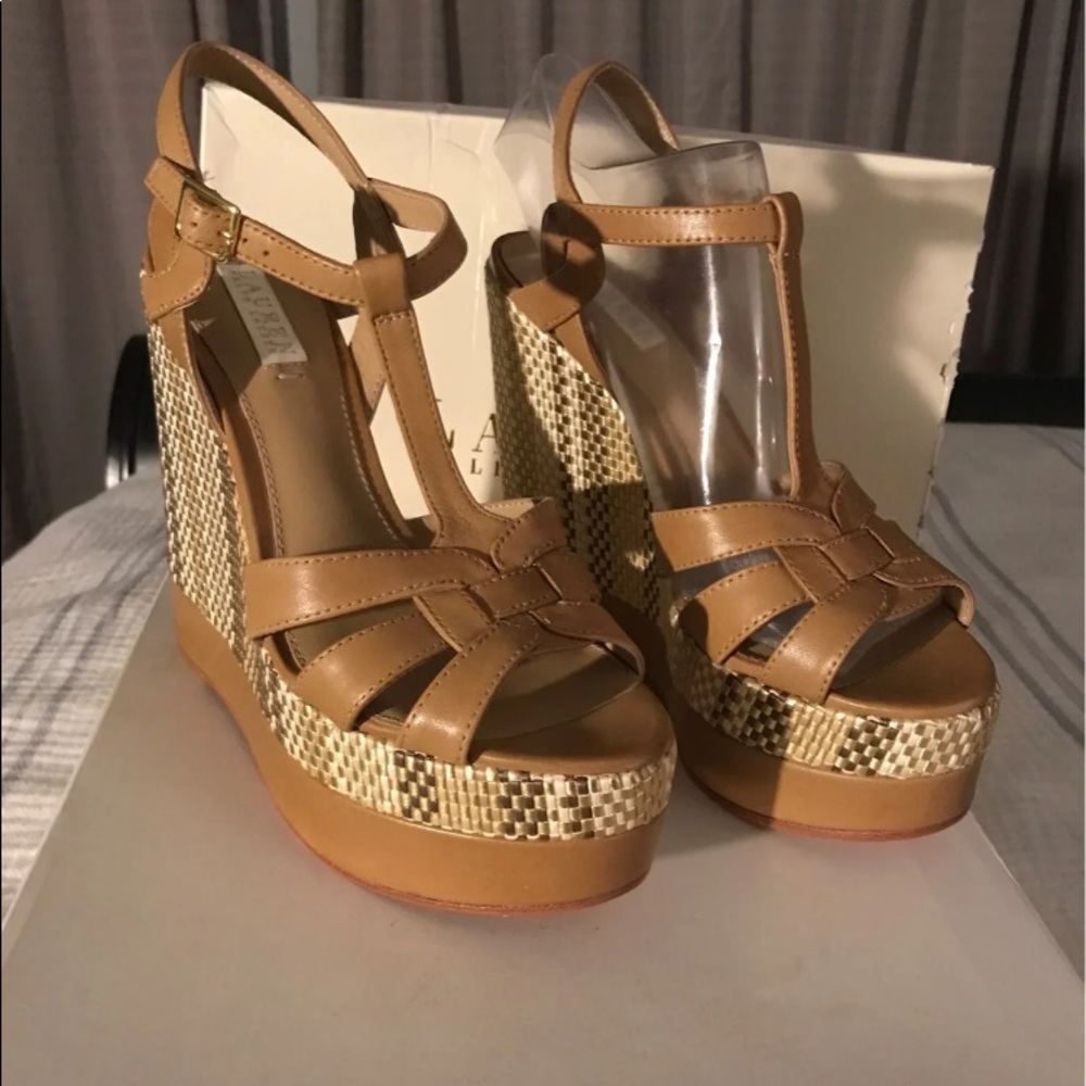 Women’s Ralph Lauren Leather Wedge 6” Heels